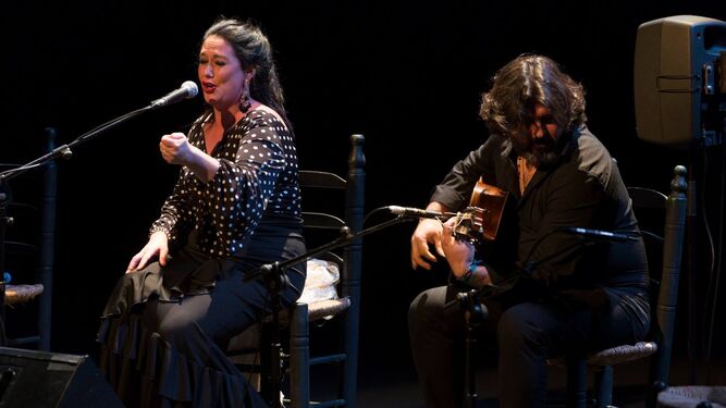 Ana Ramírez, La Yiya, durante un espectáculo de flamenco.