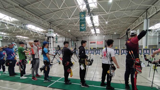 Imagen de la competición en arco compuesto U18 celebrada en la jornada de ayer.