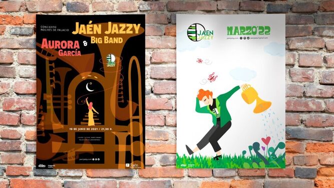 Los carteles dan voz a las actividades de la asociación musical Jaén Jazzy.