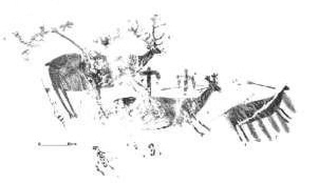 En Aldeaquemada existen grupos de pinturas rupestres de estilo esquem&aacute;tico y levantino.